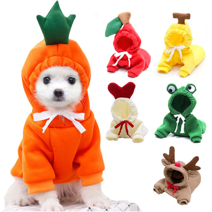 Hoodie Fruits d'Hiver pour Chiens et Chats – Polaire Douce