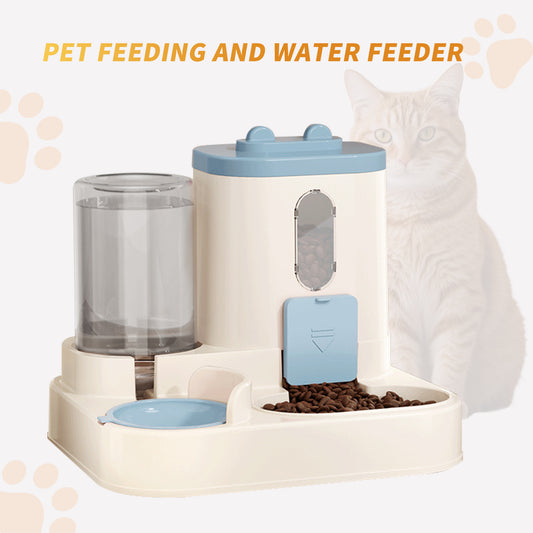 Fully Automatic 2in1 Cat Food Dispenser - Integrated Water And Food Feeding System - Cute Water Dispenser Cat Accessories