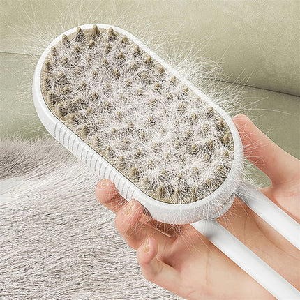 Brosse à Vapeur 3-en-1 pour Chiens et Chats – Toilettage et Massage